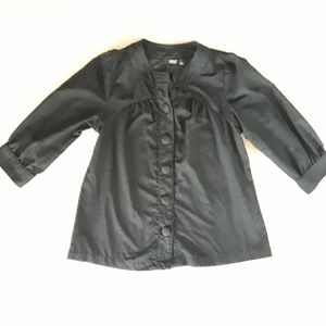 a.n.a Black Blouse with Geometric Design